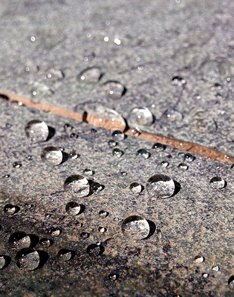 water-repellent surface